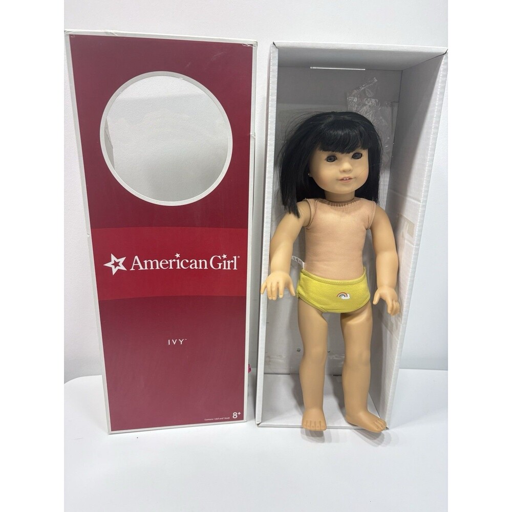 American Girl Doll Ivy Ling Retired 2008 Pierced Ears With Box No Clothes Pantie